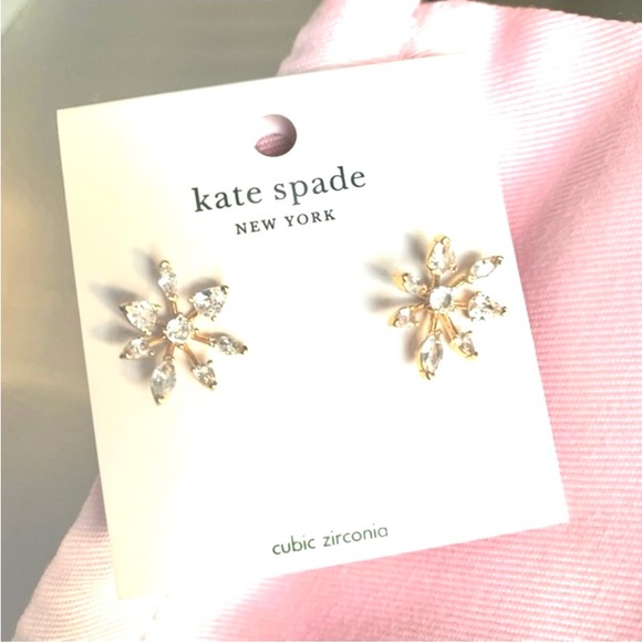 COPY - NWT authentic kate spade snowflake stud earrings goldtone BNWT - Picture 11 of 11